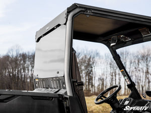 SuperATV rear glass windshield seen from inside a Defender cab
