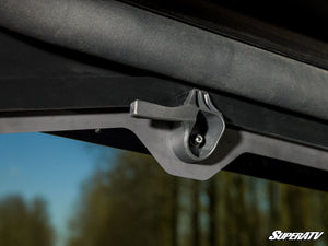 SuperATV Defender rear glass windshield logo detail