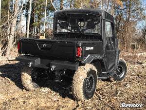 SuperATV Defender sliding rear windshield with the center window closed