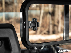 SuperATV Can-Am Defender sliding rear windshield, angled view