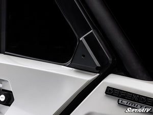 SuperATV Can-Am Defender mirror mount for OEM doors detail view