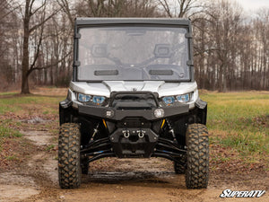 SuperATV Defender vented windshield with vents open