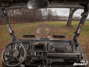 SuperATV Defender vented windshield from inside the cab