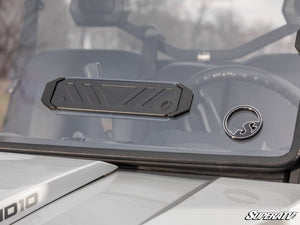 SuperATV vented windshield vent adjustment on a Defender