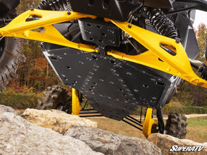 SuperATV Can-Am Maverick R / R MAX Full Skid Plate, angle view