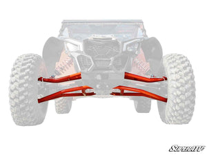 SuperATV Atlas Pro 2 inch forward offset A-arms for Can-Am Maverick X3 in Can-Am Red