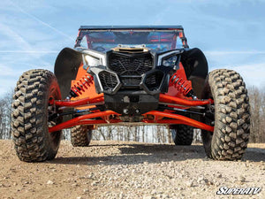 Can-Am X3 Atlas Pro 2 inch forward offset front control arms by SuperATV in Can-Am Red