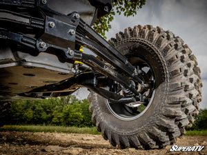SuperATV high-clearance boxed radius rods for Can-Am Maverick X3 angle view