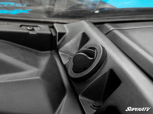 SuperATV heater vent installed in the Can-Am Maverick X3 passenger-side dash