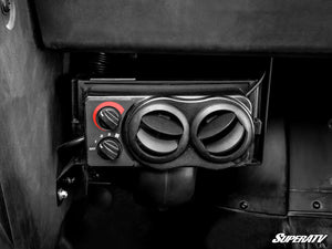 SuperATV cab heater vents and controls installed in a Can-Am Commander 1000