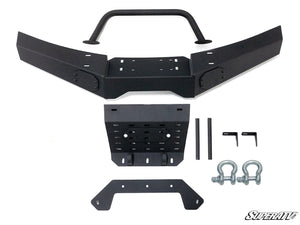 SuperATV Can-Am Defender HD11 / HD10 / HD9 / HD8 Winch-Ready Front Bumper, mounted view