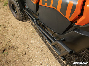 SuperATV Can-Am Maverick X3 MAX Heavy-Duty Nerf Bars, mounted view