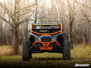 SuperATV Maverick X3 long travel kit with boxed A-arms and Rhino 2.0 axles