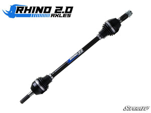SuperATV Rhino 2.0 axle for Can-Am Maverick X3 built from chromoly steel for extreme strength and durability on all terrains