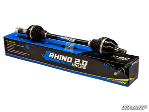 SuperATV Rhino 2.0 axle for Can-Am Maverick X3 built from chromoly steel for extreme strength and durability on all terrains