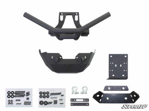 SuperATV Can-Am Maverick X3 / X3 MAX Winch Ready Front Bumper, installed view