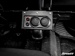 Installed SuperATV cab heater vents and controls in a Can-Am Defender HD7