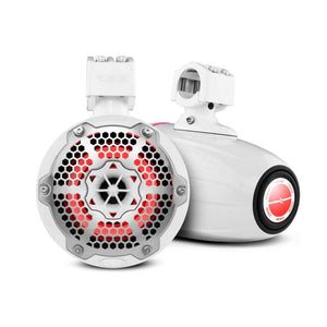 DS18 Tower Speakers 6.5in 1in Driver 150 Watts RMS w/ RGB LED Lights White