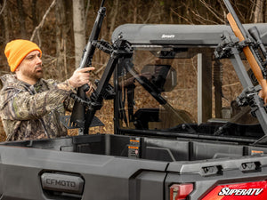 SuperATV in-bed gun rack for CFMOTO UForce 600 rear angle