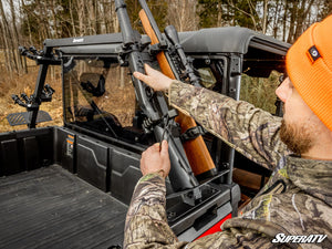 SuperATV in-bed gun rack for CFMOTO UForce 600 installed view
