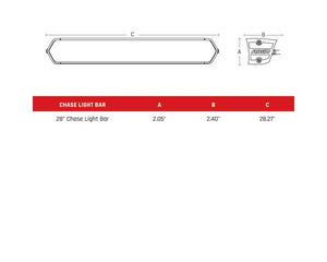 Rigid Industries 28-inch Chase Light Bar with LED brake, reverse, turn signal, and customizable strobe patterns for off-road vehicles.