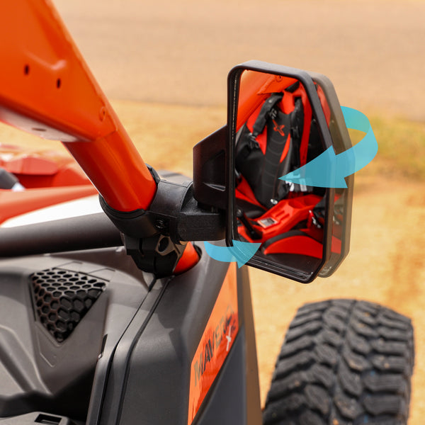 Offroad Rear View Side Mirror for UTV (Pack of 2) For 1.6" - 2" Roll Cage Bar - Dunes 2 Dezert SXS