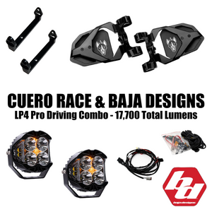 Cuero Race Mirror / Baja Designs LP4 Light Combo - Dunes 2 Dezert SXS