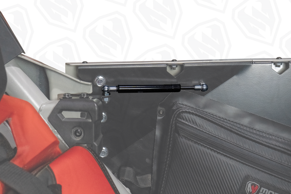 Moto Armor X3 door strut kit with black powder coat for automatic door opening on Maverick X3 2-seat UTVs.