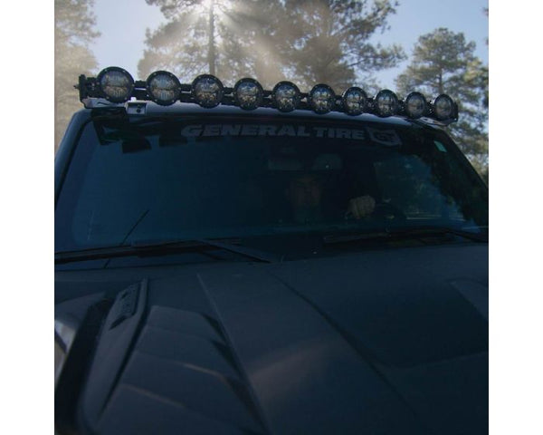 Rigid 360 Connect 50-inch RGBW LED light bar with 10 modular pods, adjustable curve, and high-output spot and drive lighting optics