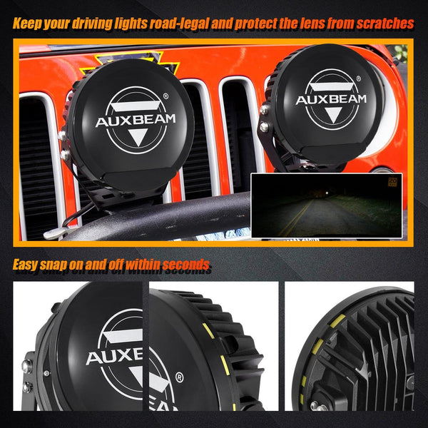 (2pcs/set) 7 Inch/ 9 Inch Round LED Driving Light Black Cover Light Shield Cover - Dunes 2 Dezert SXS