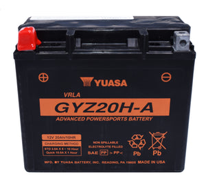 Yuasa GYZ20H-A AGM replacement battery, alternate view