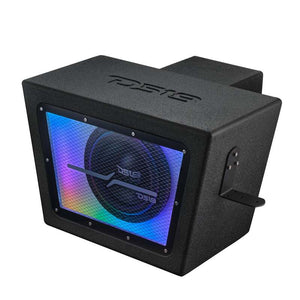 DS18 Polaris RZR 10in Subwoofer Enclosure w/EXL-X10.2D Subwoofer- Black Finish- Acrylic Window- LED