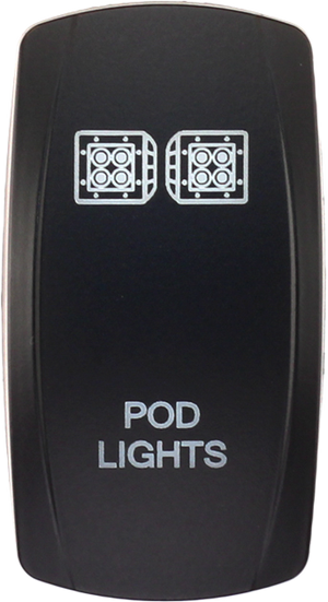 Pod Lights rocker switch cover fits Contura V switch bodies and works with XTC, sPod, and Daystar systems, rocker only, no switch included