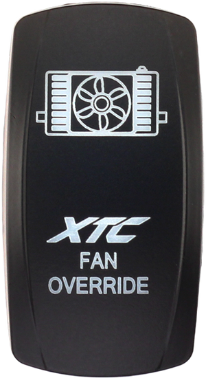 XTC Fan Override rocker switch cover designed for Contura V bodies, fits XTC, sPod, and Daystar systems, rugged and durable