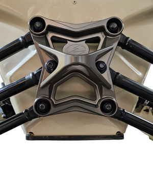 Elektric Off Road gun metal 6-bolt billet radius rod plate with tow hook for Can-Am Maverick X3 - product photo 6