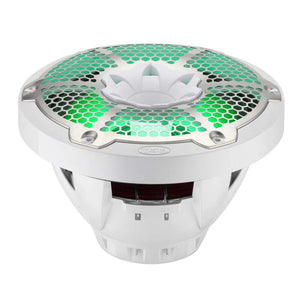 DS18 Hybrid Marine Speaker w/ Driver And RGB LEDs 10in 2-Way 450 Watts RMS 4 ohm White w/ Cover