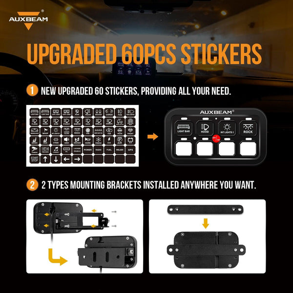 Single Series 6/8 Gang LED Switch Panel,Off Road Light Controller - Dunes 2 Dezert SXS