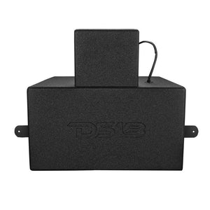 DS18 Polaris RZR 10in Subwoofer Enclosure w/EXL-X10.2D Subwoofer- Black Finish- Acrylic Window- LED