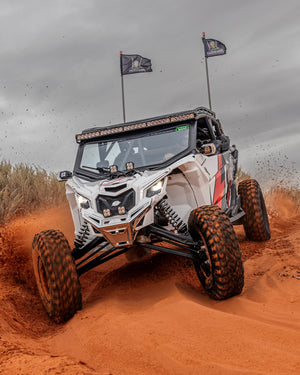 2017 to Current Can-Am X3 Maverick Machined Billet Front Winch Bumper (Clear Anodize) - Dunes 2 Dezert SXS