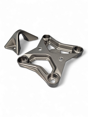 2017 to current Can Am X3 Maverick 6 bolt EOD XL Radius Rod Plate with Tow Hook Gun Metal - Dunes 2 Dezert SXS