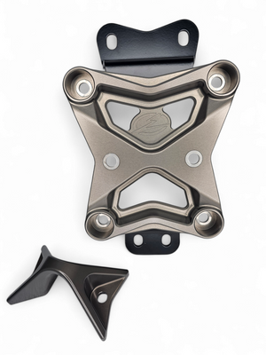 2022 to Current Can Am X3 10 Bolt Radius Rod Plate with Pull Hook (Gun Metal) - Dunes 2 Dezert SXS