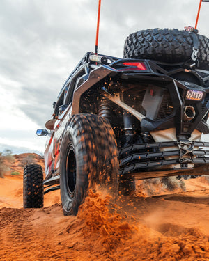 2017 to Current Can-Am X3 Maverick High Clearance Radius Rods in Black Finish for 72" - Dunes 2 Dezert SXS