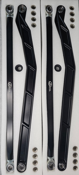 2022 to Current Polaris RZR Pro R, Pro S, Turbo R High Clearance Radius Rods in Black Finish - Dunes 2 Dezert SXS