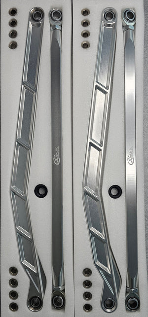 2022 to Current Polaris RZR Pro R, Pro S, Turbo R High Clearance Radius Rods in Clear Finish - Dunes 2 Dezert SXS