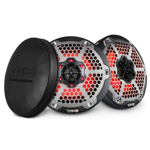 DS18 NXL-M Series Spkr w/ RGB LED Lights 6.5in 2-Way 125 Watts RMS 4 ohm Black Crbn Fiber w/ Cover