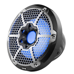 DS18 NXL Marine Subwoofer With RGB LEDs 10in 300 Watts RMS 4 ohm SVC Black Carbon Fiber