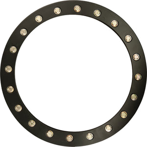 Raceline 14" A71 Black Mamba beadlock ring with 20 holes, lightweight aluminum design, and exposed bolt heads for UTV wheels