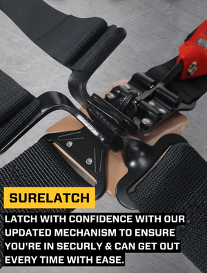 PRP black off-road harness EZ adjuster and webbing detail