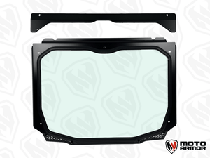 Moto Armor MAX Glass Windshield for Polaris RZR Pro R 4 Seat (2022–2024) – Laminated Safety Glass, Aluminum Frame, Manual Wiper, USA Made