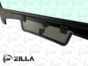 Vented glass windshield with wiper for Polaris RZR Trail 2021–2023 with aluminum frame and tinted vents
